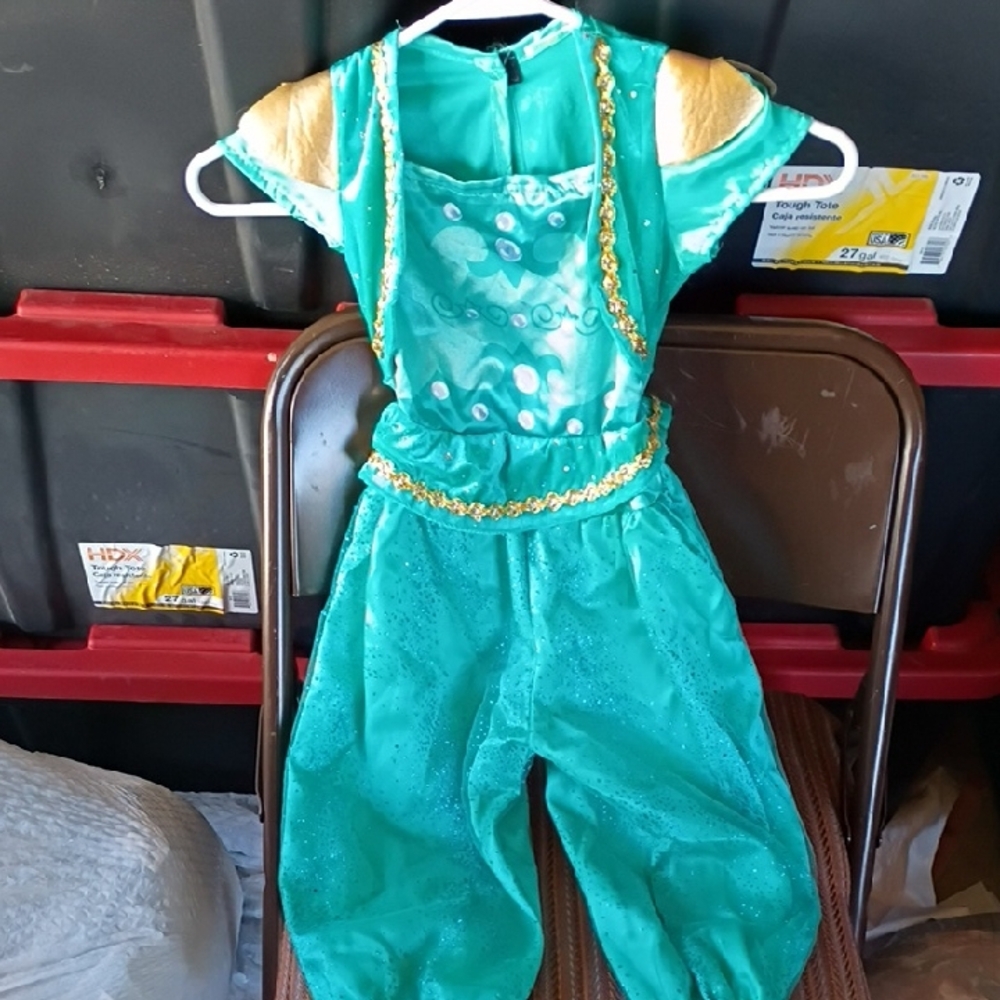 Kids Princess Jasmine Costume in Teal and Gold